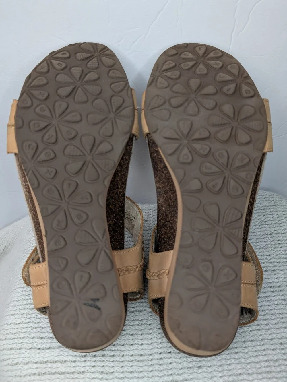 Aetrex Arielle Wedge Sandals Tan Women's 7